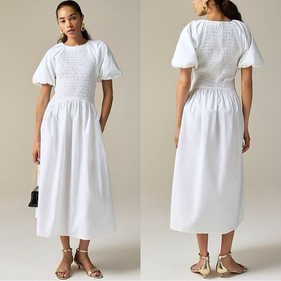 NWT J CREW Meadow dress in cotton poplin in white - Picture 1 of 9